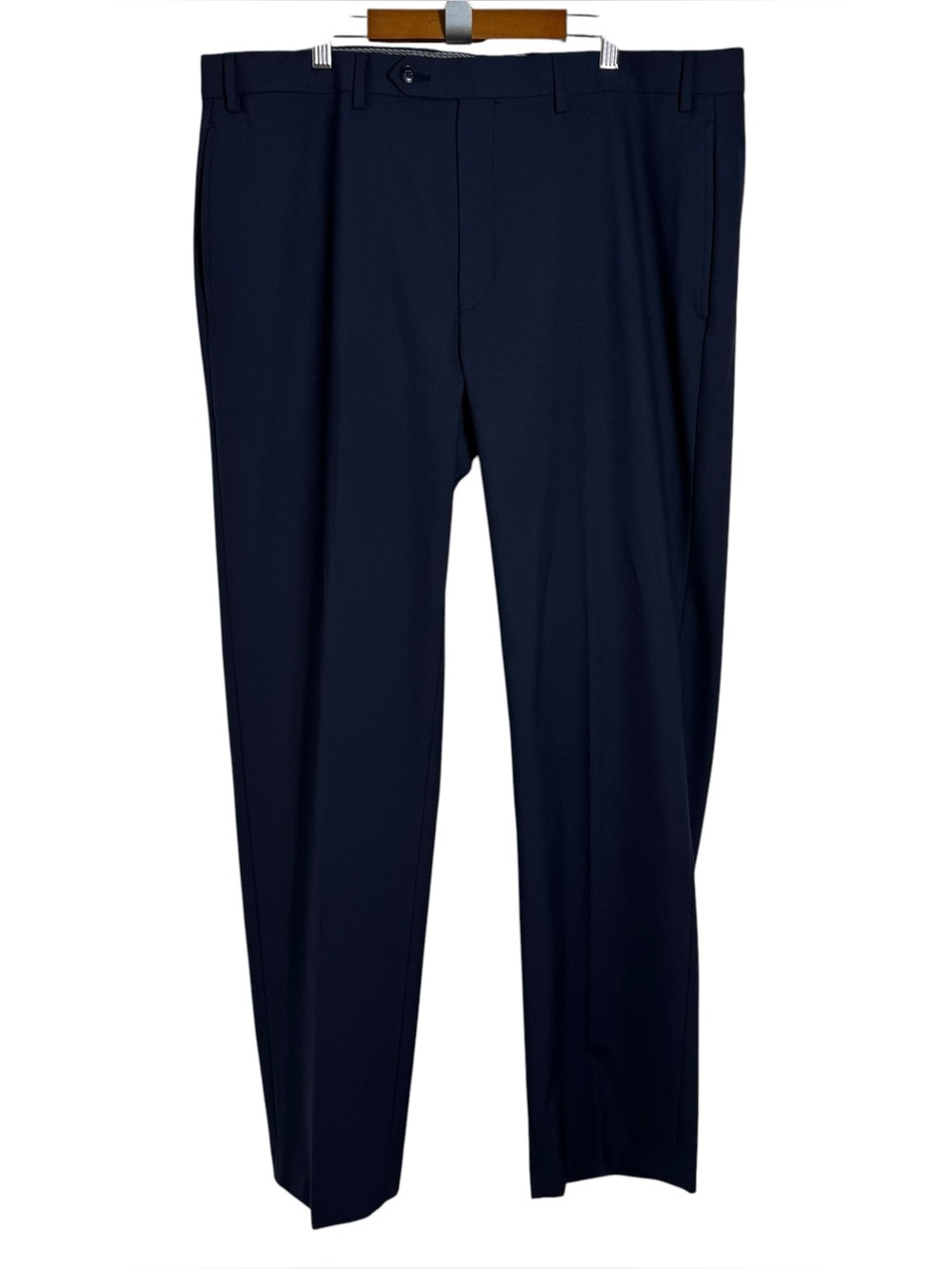 Michael Kors Men’s Dress Pants 38x32 Navy Flat Front Straight Leg Trousers - Picture 2 of 8